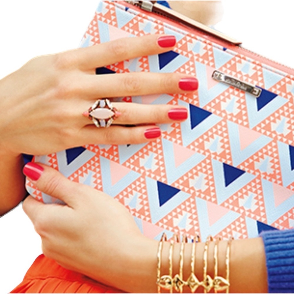 Stella & Dot Capri Mosaic Clutch. Orange & Blue Clutch. NWOT.